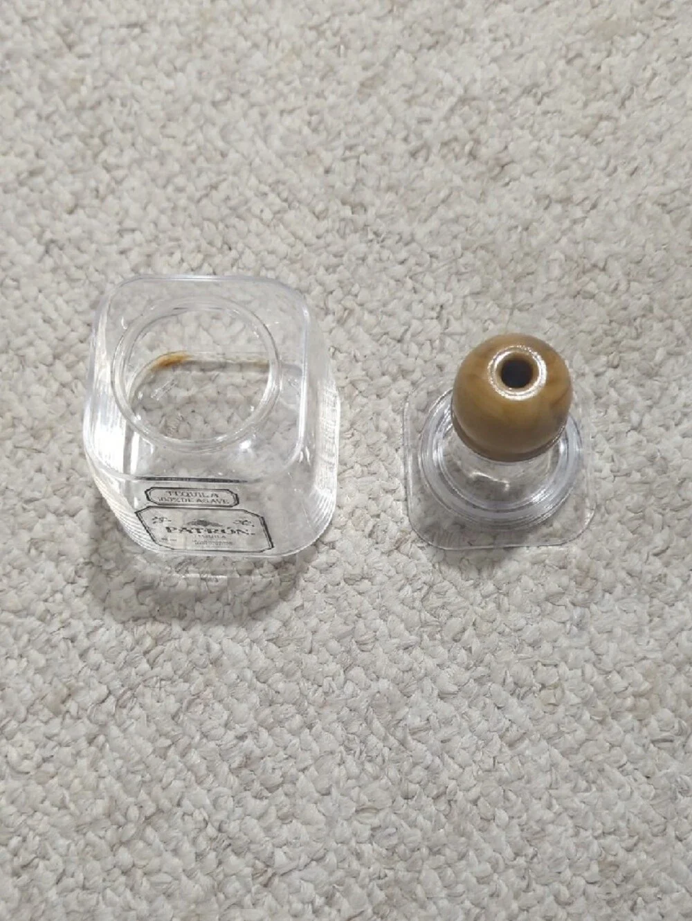 Clear Tequila Bottle with Natural Wood Stopper